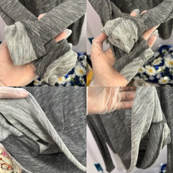 Free People Beach Heather Gray Cowl Neck Lagenlook Sweater Size Large - “Titus” - Picture 10 of 14